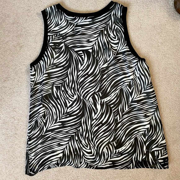 NWT Womens Melanie Lyne Tops | Zebra Print Sleeveless Blouse Black Size 6 - Picture 8 of 10